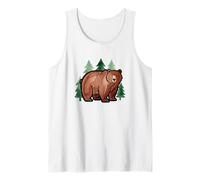 Watercolor Bear Forest Camping Nature Aesthetic Graphic Tank Top