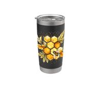 Watercolor Bee Honeycomb Botanical Hexagon Art Stainless Steel Insulated Tumbler