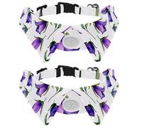 Watercolor Bellflower Pattern Dog Collar Bowtie, Comfortable Adjustable Dog Bow Tie Collar for Small Boys and Girls Pets