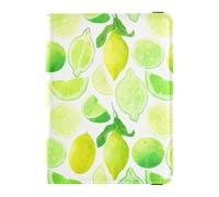 Watercolor Berries Pattern Travel Wallet Leather Passport Holder Secure Hidden Travel Wallet for Men Trip Document, Watercolor Lime Pattern, One Size, Fashion