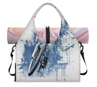 Watercolor Bike Athlete Sports Duffel Bag for Women Men Weekend Overnight Bag with Shoe Compartment Shoulder Tote Luggage Bag for Yoga Gym Travel