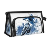 Watercolor Bike Athlete Travel Toiletry Bag for Women Men Girls Boys Multifunctional Makeup Pouch Bag Wash Toiletries Cosmetic Organizer Shower Bag
