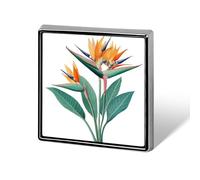 Watercolor Bird of Paradise Flower Unisex Brooches & Pins Square Lightweight Lapel Badge Jewelry for Clothing Shawl Hat