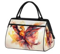 Watercolor Bird Phoenix Gym Bag for Men Women, Travel Sports Duffel Bags Waterproof Weekend Overnight Bag Lightweight Carry On Luggage Tote