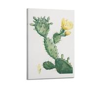 Watercolor Blooming Cactus Flower Poster Decorative Painting Canvas Wall Posters And Modern Family Bedroom Decor 20x30inch(50x75cm)