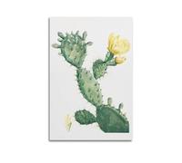 Watercolor Blooming Cactus Flower Poster Decorative Painting Canvas Wall Posters And Modern Family Bedroom Decor 12x18inch(30x45cm)