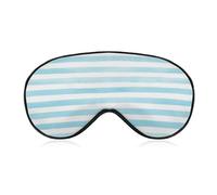 Watercolor Blue and White Stripes Sleep Mask Eye Masks Soft Blackout Eye Shade Cover Blindfold Eyeshade for Deep Rest Travel Nap