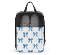 Watercolor Blue Bows Dreamy Romantic Shoe Bag for Travel Daily Use Anti-dust Storage Carrier Golf Shoe Pouch