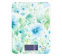 Watercolor Blue Green Flower bariatric food scale for travel 11lb/0.18oz, 5kg/5g portable grams scale with 4 unit for weight loss Espresso báscula para pesar alimentos