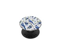 Watercolor Blue Jay Blueberries Fruit Bird Pattern PopSockets Adhesive PopGrip