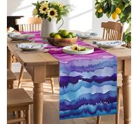 Watercolor Blue Purple Pink Texture Table Runner 120 Inches Long, Gradient Ripple Washable Table Runners Heat-Insulation Kitchen Dining Table Decorations for Home Party Decor 13x120in
