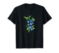 Watercolor Blueberry Cluster Fruit Illustration T-Shirt