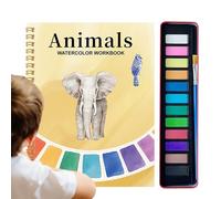 Watercolor Book for Adults - Watercolor Books for Adults Beginners with 12 Colors Included - Artistic Materials Kit for Drawing Learning Teens Home Use Travel School Cl