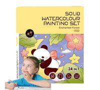 Watercolor Book For Kids | Children's Painting Set For Coloring Practice,24 Pages Educational Arts and Crafts Toys with Brush, Craft Kits for Boys and Girls