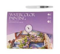 WaterColor Book Learning Book, Art Pad | Hand Painted Journal with Brush, Pigment Tray for Sketching, Artwork, Studio Exercises, Illustration Design Decorates