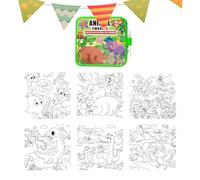 Watercolor Book, Painting Tools for Kids, Reusable Cute with Cartoon, Portable Design Feature, Easy Use Function, Art Practice Tool, Home Accessory for Travel Car Studio Outside 8.66x8.66 inches