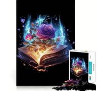 Watercolor Books Magic Jigsaw Puzzles 1000 Mental Focus Game No Gap Tight Fitting Design Interactive Brain Challenge for Home (38x26cm)