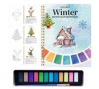 Watercolor Books Set, 12 Color Flower Painting Kit, Plants Watercolor Workbook, Premium Paper And Color Design, Painting Set With Guided Pages, Art Supplies for Kids Girls Beginners Classroom Home