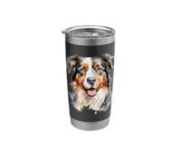 Watercolor Border Collie Stainless Steel Insulated Tumbler
