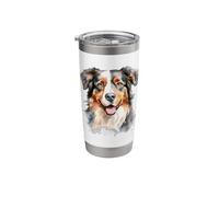 Watercolor Border Collie Stainless Steel Insulated Tumbler