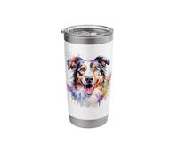 Watercolor Border Collie Stainless Steel Insulated Tumbler