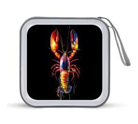Watercolor Boston Lobster Portable CD Case Holder 48 Capacity Travel DVD Storage Boxs Wallet Bag