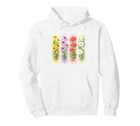 Watercolor Botanical Garden Flowers Design Pullover Hoodie
