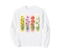 Watercolor Botanical Garden Flowers Design Sweatshirt
