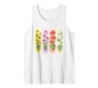 Watercolor Botanical Garden Flowers Design Tank Top