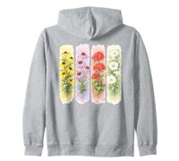 Watercolor Botanical Garden Flowers Design Zip Hoodie