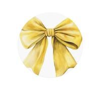 Watercolor Bow In The Butter Yellow Round Magnetic Fridge Magnets For Kitchen Durable With Enduring Magnetism