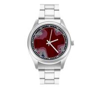 Watercolor British Britain Flag Mens Watches Stainless Steel Wristwatch | unique pattern,casual design,metal watch strap,easy reader,slim,light