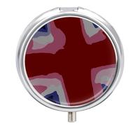 Watercolor British Britain Flag Small Pill Box Case 3 Compartment 2"