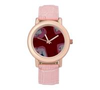 Watercolor British Britain Flag Women's Wrist Watch Pink 1.5" | unique pattern,elegant design,leather watch strap,easy reader