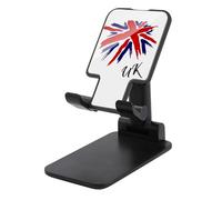 Watercolor British Flag Plastic Phone Stand Foldable Cellphone Holder for Desk Adjustable Accessories