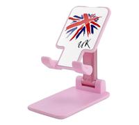 Watercolor British Flag Plastic Phone Stand Foldable Cellphone Holder for Desk Adjustable Accessories
