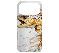Watercolor Brown Trout Fishing Art Nature Design Case for iPhone 17 Pro Max