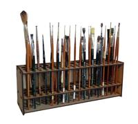 Watercolor Brush Holder, Citadel Paint Rack,Wall Mount 67 Holes Paint Brush Holder,Multi Wooden Painting Station,Desk Organizer Tray Rack For Eyeliners, Colored Pencils, Makeup Brushes, Brushe