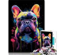 Watercolor Bulldog 1000 Piece Jigsaw Puzzle for Adults And Teenagers,Pattern Assembly Fun at Home Activities,Birthday Present,Travel Gifts (38x26cm)