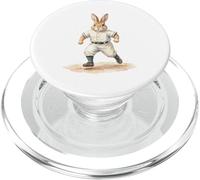 Watercolor Bunny Baseball Player Rabbit Sport Design PopSockets PopGrip for MagSafe