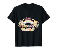 Watercolor Bunny & Bear Hello Kindergarten School Funny tee T-Shirt
