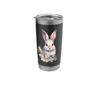 Watercolor Bunny Rabbit Spring Floral Pastel Design Stainless Steel Insulated Tumbler