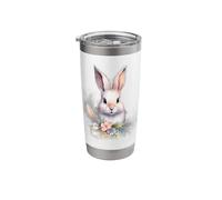 Watercolor Bunny Rabbit Spring Floral Pastel Design Stainless Steel Insulated Tumbler