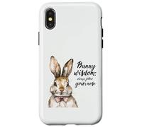 Watercolor Bunny Wisdom Follow Your Nose Rabbit Lover Case for iPhone X/XS