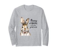 Watercolor Bunny Wisdom Follow Your Nose Rabbit Lover Long Sleeve T-Shirt