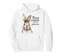 Watercolor Bunny Wisdom Follow Your Nose Rabbit Lover Pullover Hoodie