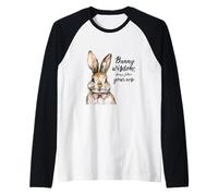 Watercolor Bunny Wisdom Follow Your Nose Rabbit Lover Raglan Baseball Tee