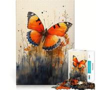 Watercolor Butterfly 1000 Adult Pieces Jigsaw Puzzle Mind Challenge Toy Neat Cut Perfect Alignment Family Fun Night Activity (50x75cm)