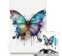 Watercolor Butterfly 1000 Pieces Puzzles for Teenagers Mind Boost Fun High Accuracy Cutting Craft Calming Mental Break Activity (38x52cm)