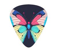 Watercolor-Butterfly 12 Pack Guitar Picks With 3 Thicknesses And Storage Box, Abs Plectrums For Electric Bass Guitar Players